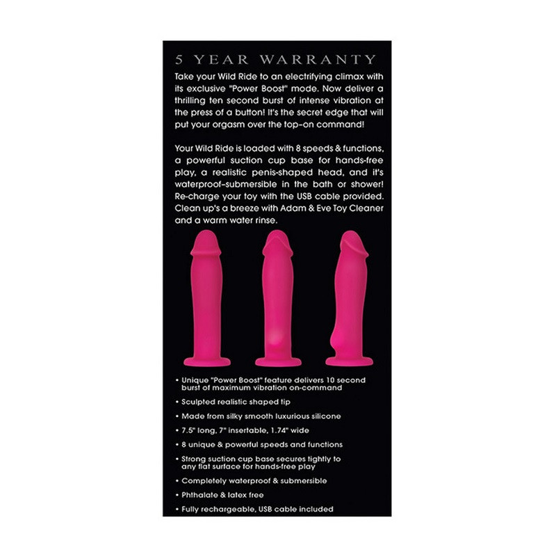 Vibrador Recargable Wild Ride Power Boost Adam & Eve Silicona