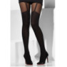 Panty Fever Hosiery Negro Liso Estampado Liguero