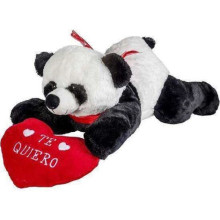 Peluche Oso Panda Acostado Corazón Te Quiero