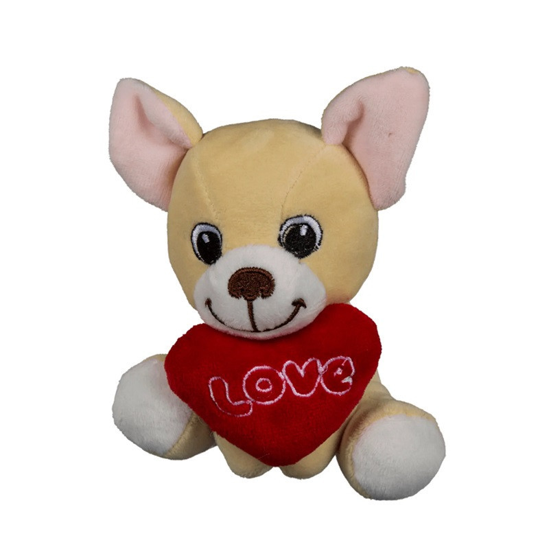 Peluche Perro Sentado Love Corazón Chihuahua