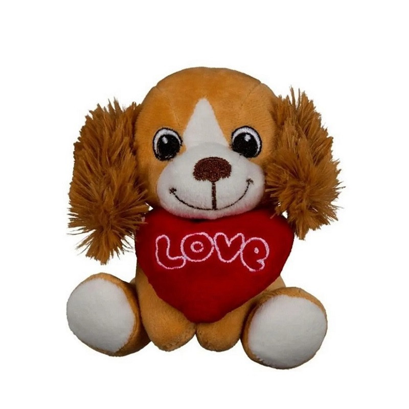 Peluche Perro Sentado Love Corazón Cocker
