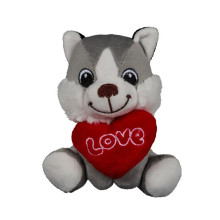 Peluche Perro Sentado Love Corazón Husky