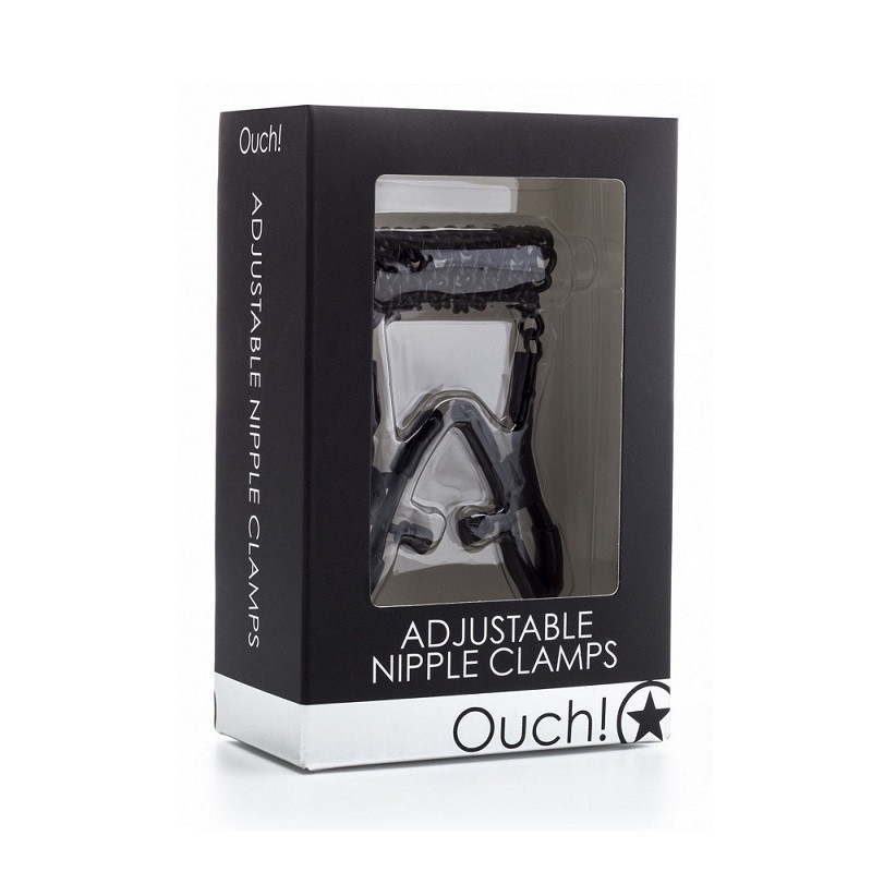 Pinzas Pezones Cadena Ouch Negras