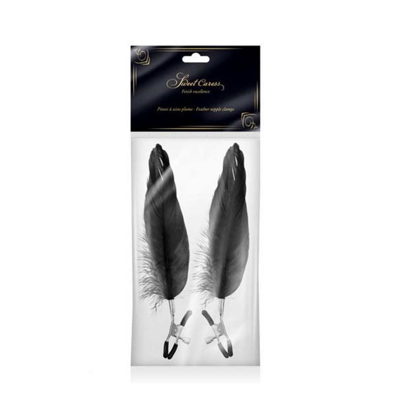 Pinzas Pezones Pluma Negra Sweet Caress