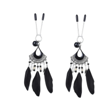 Pinzas Pezones Plumas Negras 100955