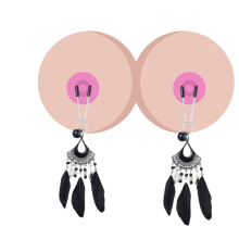 Pinzas Pezones Plumas Negras 100955