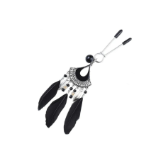 Pinzas Pezones Plumas Negras 100955