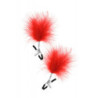 Pinzas Pezones Plumas Sweet Caress Rojas