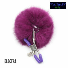 Pinzas Pezones Pompones Morados De Troula