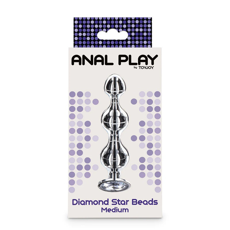 Plug Anal Metal Anal Play Toy Joy Diamond Star Beads Medium