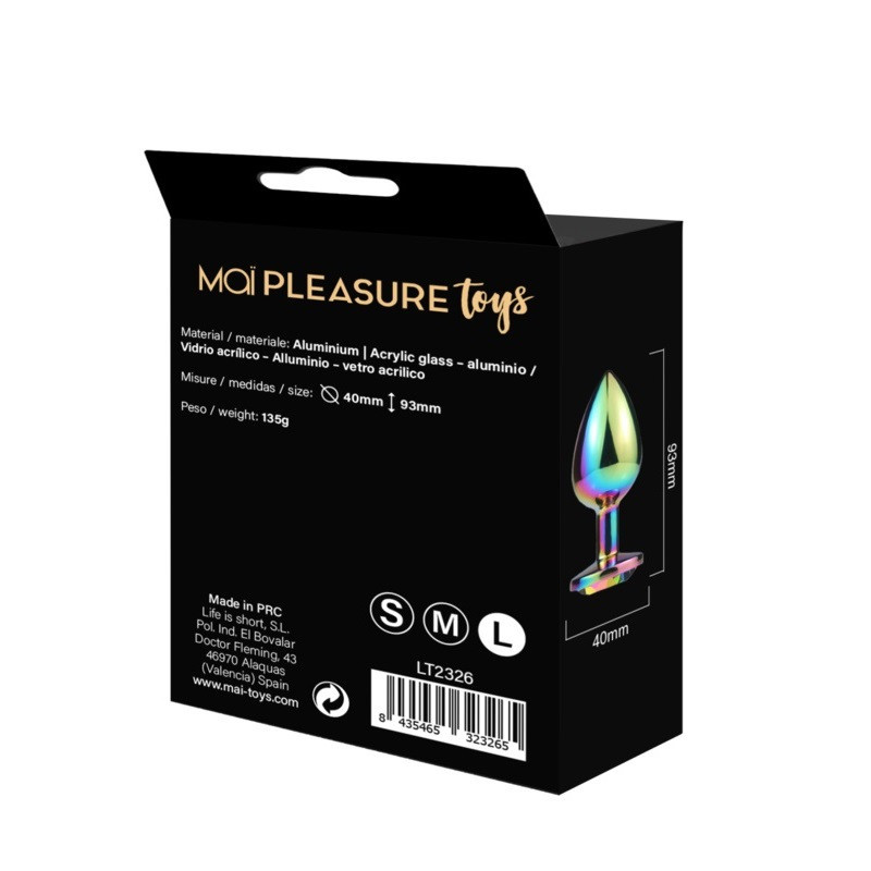 Plug Anal Metal Attraction Strass Multicolor Talla S