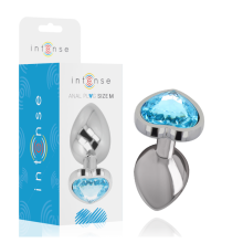 Plug Anal Metal Corazón Celeste Talla M