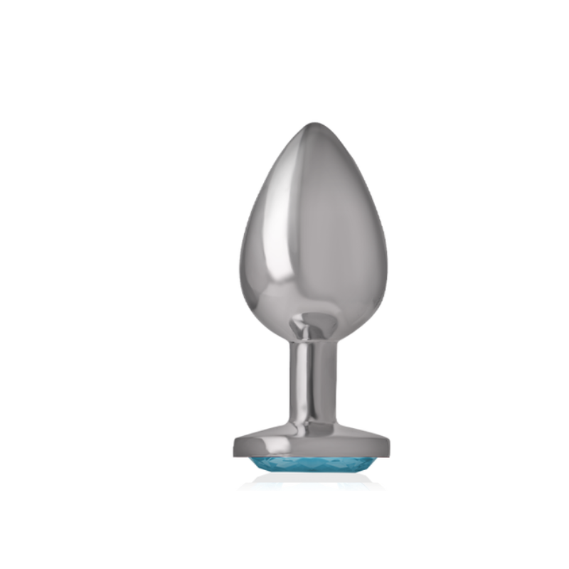 Plug Anal Metal Corazón Celeste Talla M