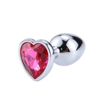 Plug Anal Metal Corazón Fucsia Talla M