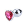 Plug Anal Metal Corazón Fucsia Talla M