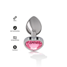 Plug Anal Metal Corazón Rosa Talla S