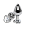 Plug Anal Metal Corazón Strass Transparente Talla L