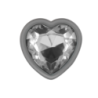 Plug Anal Metal Corazón Transparente Talla L