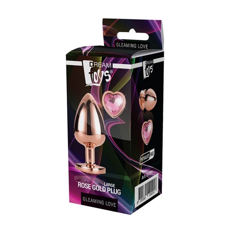 Plug Anal Metal Gleaming Love Rose Gold Dream Toys L