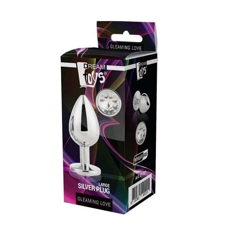 Plug Anal Metal Gleaming Love Silver Dream Toys L