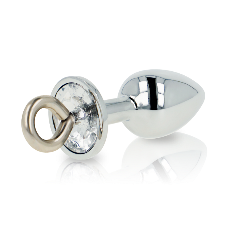 Plug Anal Metal Ohmama Strass Blanco Con Anilla Talla S