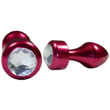 Plug Anal Metal Rojo Strass Plateado