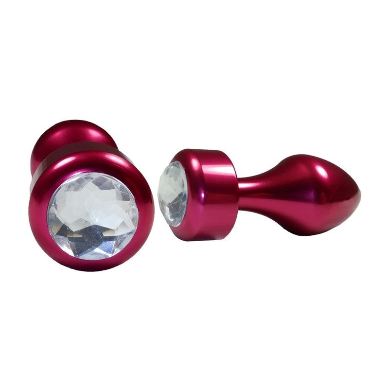 Plug Anal Metal Rojo Strass Plateado