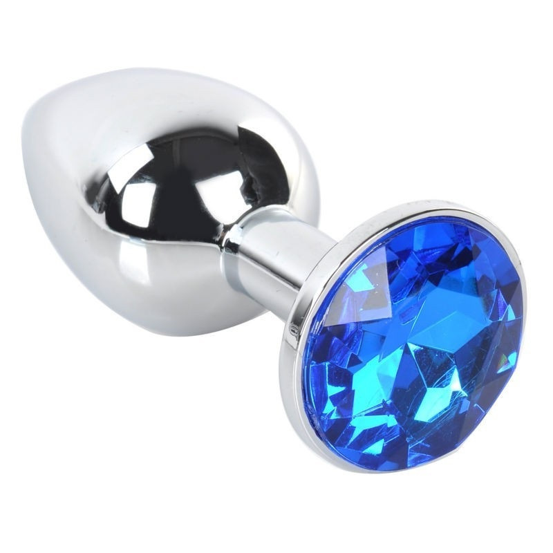 Plug Anal Metal Strass Azul Talla S