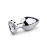 Plug Anal Metal Strass Corazón Transparente Talla S