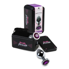 Plug Anal Metal Strass Morado Caja Talla M