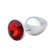 Plug Anal Metal Strass Rojo Talla L