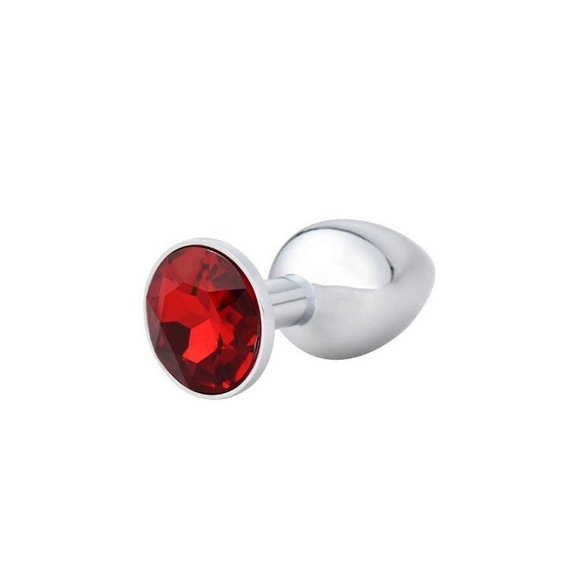 Plug Anal Metal Strass Rojo Talla M