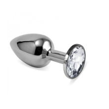 Plug Anal Metal Strass Transparente Talla L