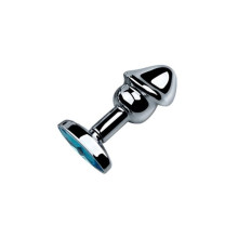Plug Anal Metal Strass Turquesa Glande Talla S