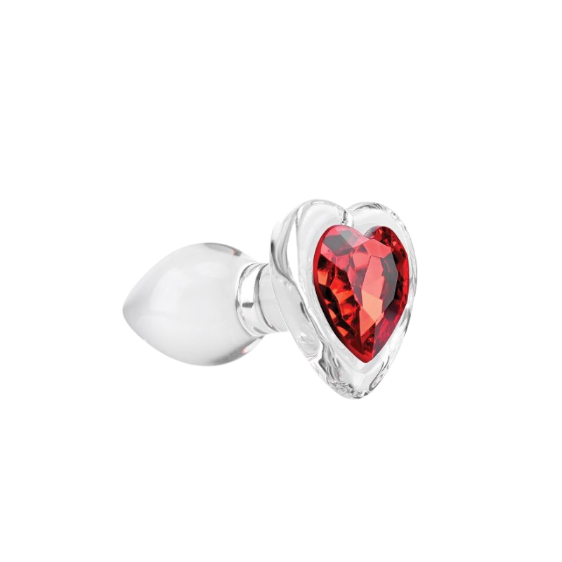 Plug Anal Red Heart Gem Glass Small Adam&Eve