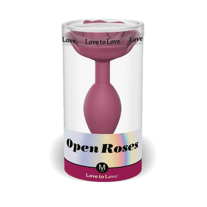 Plug Anal Silicona Con Flor Open Roses Love To Love Plum Start Talla M