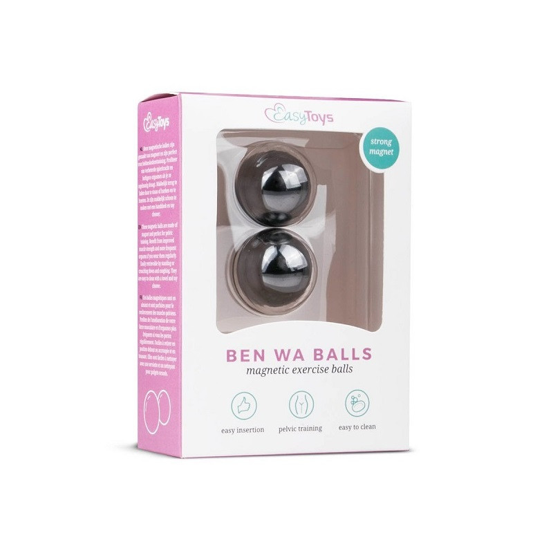 Set 2 Bolas Magnéticas Metal Plateado Ben Wa Balls 25 mm
