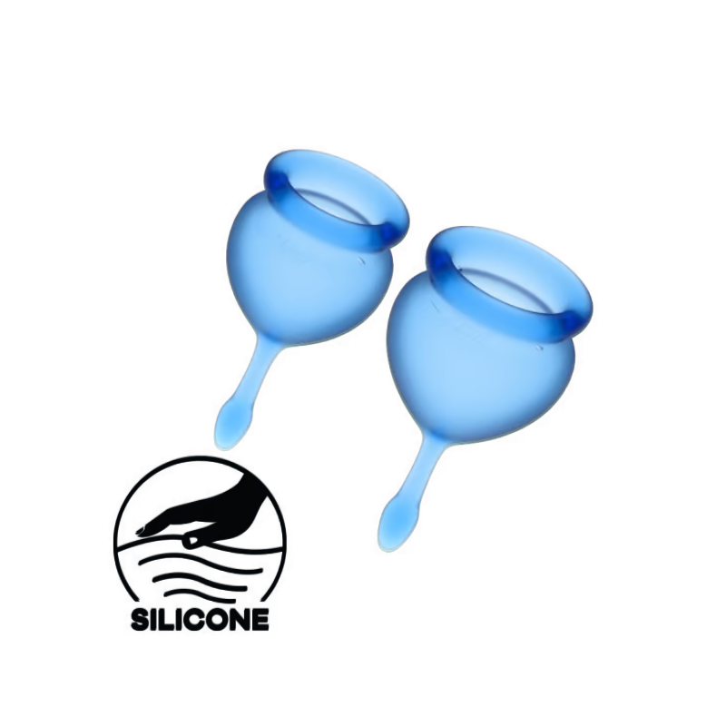 Set 2 Copas Menstruales Satisfyer Feel Good Azul