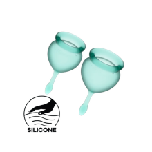 Set 2 Copas Menstruales Satisfyer Feel Good Verde Claro