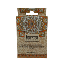 Set 20 Conos Incienso Reflujo + Soporte Ceramica Patchouli