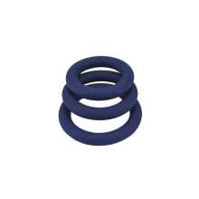 Set 3 Anillos Loving Joy Thick Silicone Cock Rings Azul