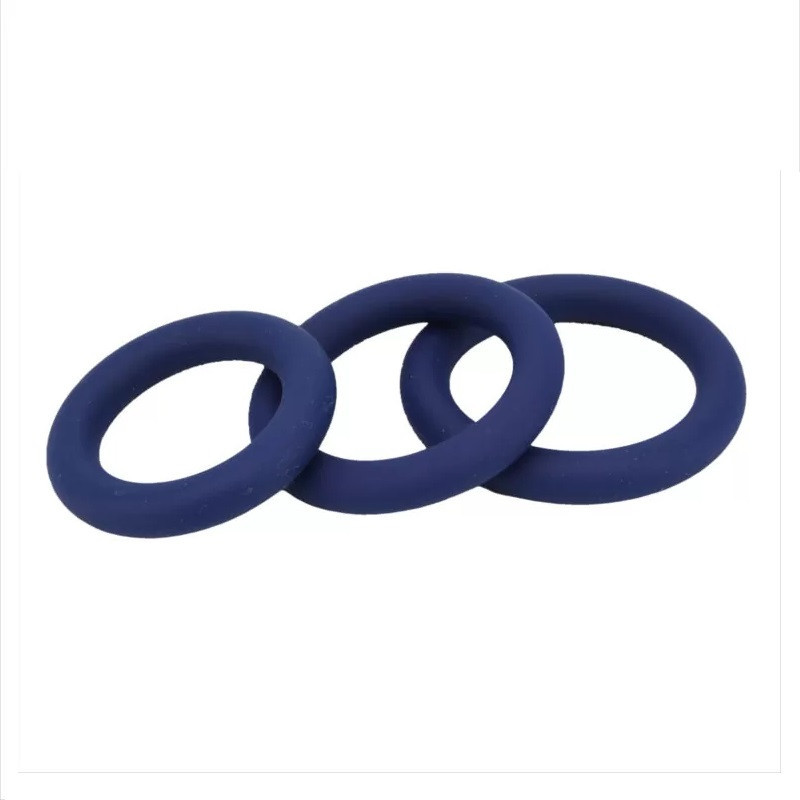 Set 3 Anillos Loving Joy Thick Silicone Cock Rings Azul