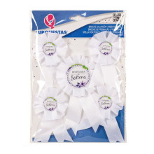 Set 5 Broches Despedida Flor Lila Blanco