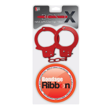 Set Esposas Y Cinta Bondx Rojo