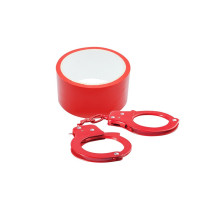 Set Esposas Y Cinta Bondx Rojo
