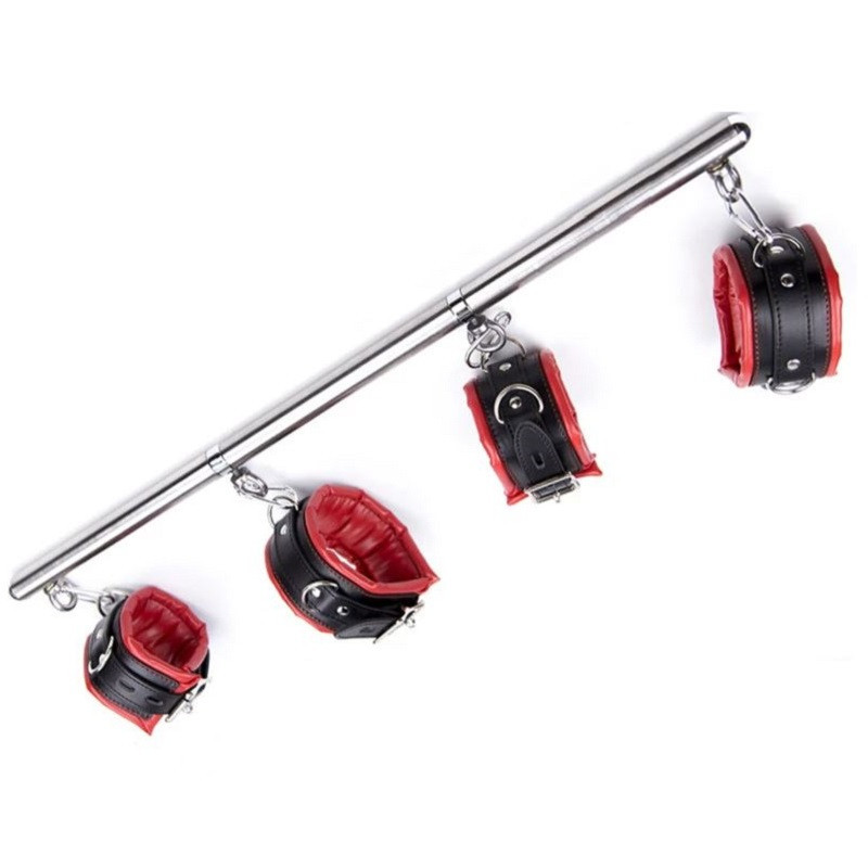 Sistema De Retención Barra Extensible Con Esposas Rojas/Negras