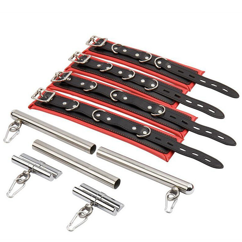 Sistema De Retención Barra Extensible Con Esposas Rojas/Negras