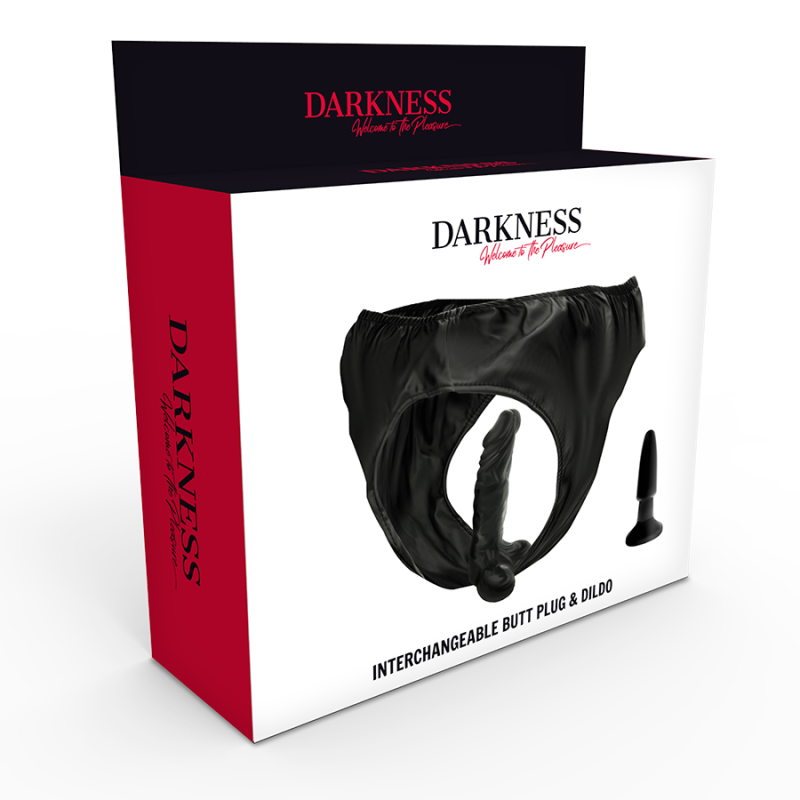 Slip Con Plug Y Dildo Intercambiables Darkness
