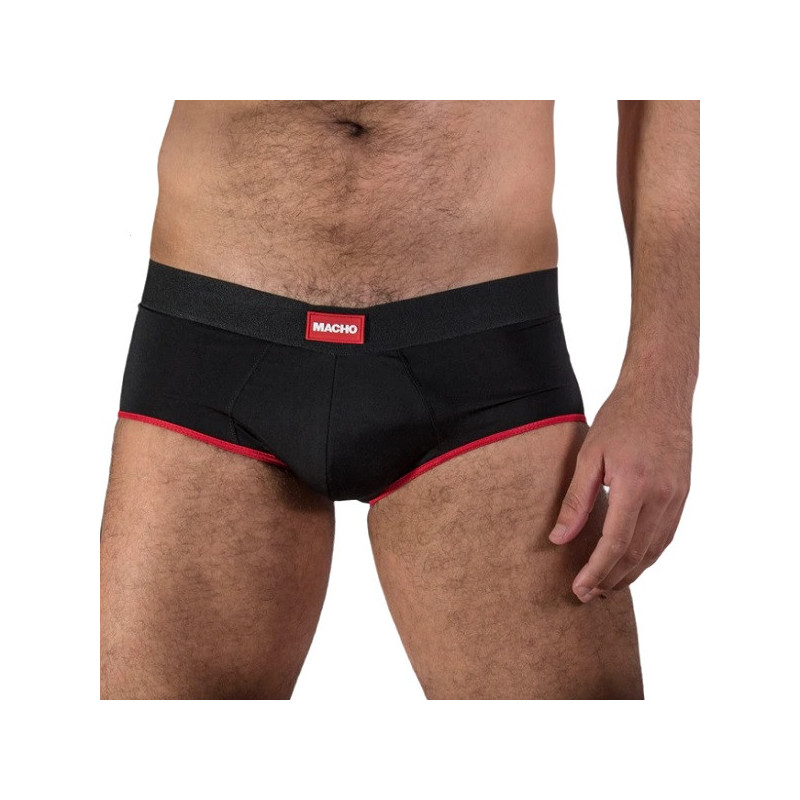 Slip Macho MS24R Negro/Rojo