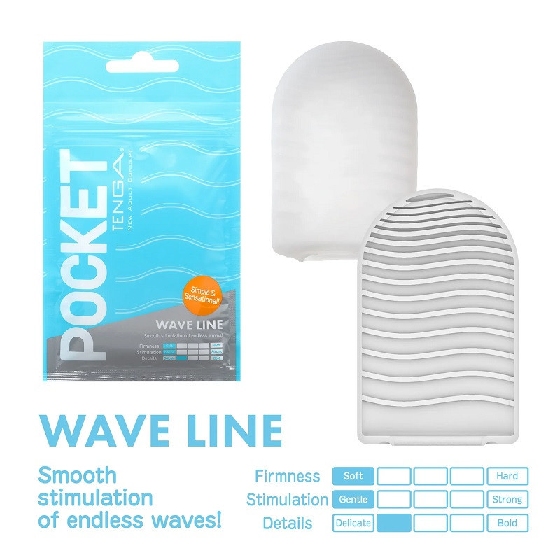 1 Pocket Stroker Tenga Wave Line Azul